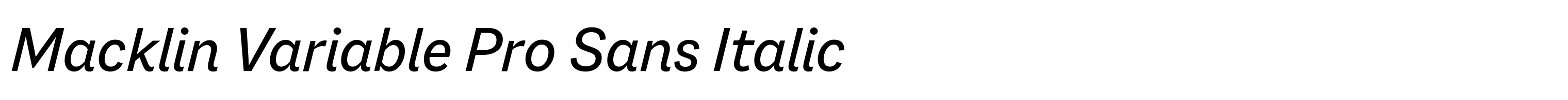 Macklin Variable Pro Sans Italic